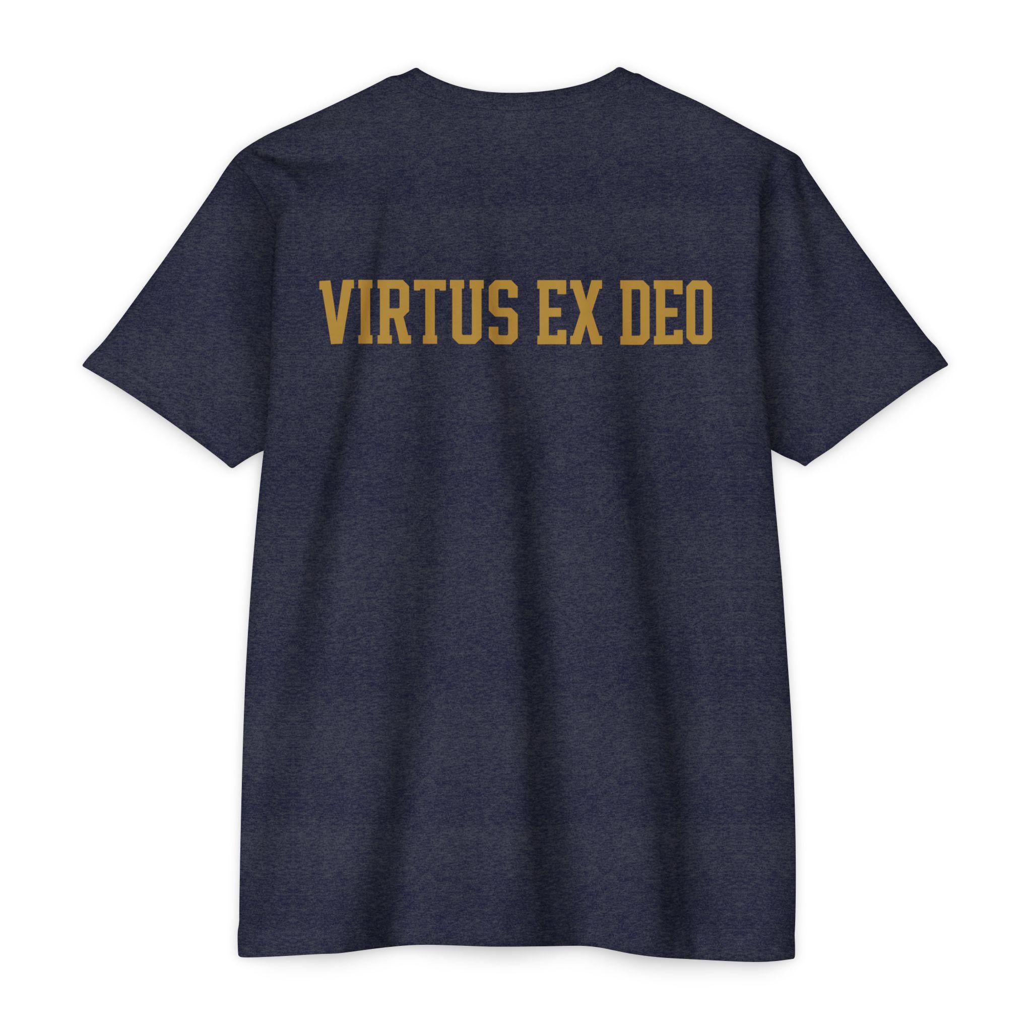 Northern Cross Virtus Ex Deo CVC T-Shirt – Strength from God Graphic Tee